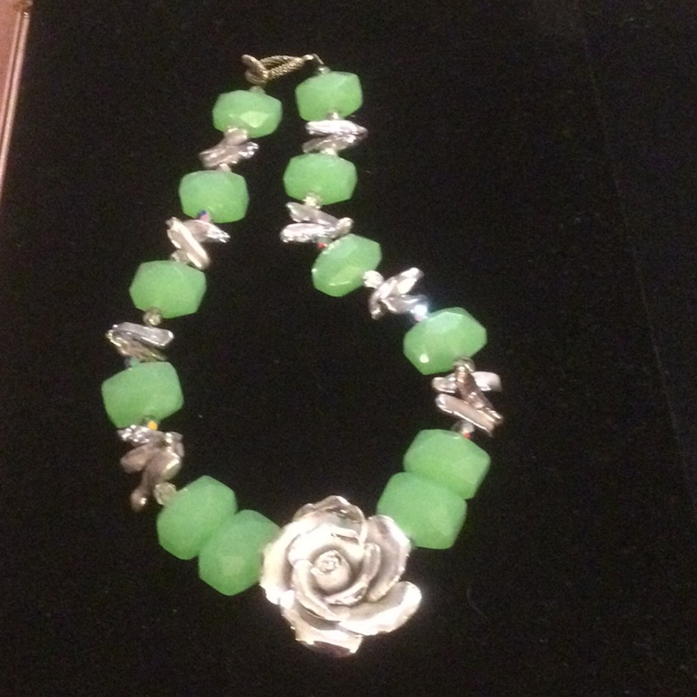 ⭐️For Julie only ⭐️of kind Chalcedony & Genuine Pearl Necklace - Picture 4 of 7